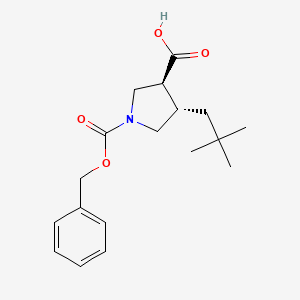 (3S,4S)-4-(2,2-Dimethylpropyl)-1-phenylmethoxycarbonylpyrrolidine-3-carboxylic acid