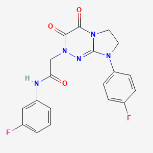molecular formula C19H15F2N5O3 B2851352 N-(3-fluorophenyl)-2-(8-(4-fluorophenyl)-3,4-dioxo-3,4,7,8-tetrahydroimidazo[2,1-c][1,2,4]triazin-2(6H)-yl)acetamide CAS No. 941976-25-6