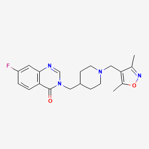 molecular formula C20H23FN4O2 B2851354 3-({1-[(3,5-Dimethyl-1,2-oxazol-4-yl)methyl]piperidin-4-yl}methyl)-7-fluoro-3,4-dihydroquinazolin-4-one CAS No. 2415511-93-0