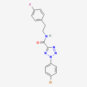 molecular formula C16H13BrFN5O B2851369 2-(4-bromophenyl)-N-(4-fluorophenethyl)-2H-tetrazole-5-carboxamide CAS No. 1396793-10-4
