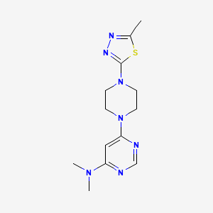 molecular formula C13H19N7S B2851370 N,N-Dimethyl-6-[4-(5-methyl-1,3,4-thiadiazol-2-yl)piperazin-1-yl]pyrimidin-4-amine CAS No. 2415511-26-9