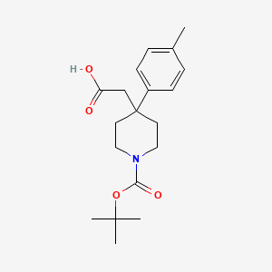 molecular formula C19H27NO4 B2851383 2-[1-(tert-Butoxycarbonyl)-4-p-tolylpiperidin-4-yl]acetic acid CAS No. 1224046-91-6