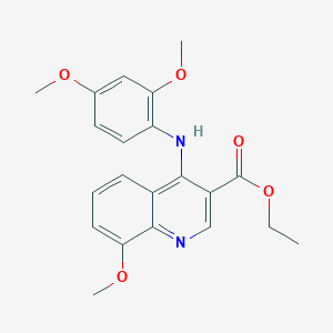 molecular formula C21H22N2O5 B285140 Ethyl 4-(2,4-dimethoxyanilino)-8-methoxy-3-quinolinecarboxylate 