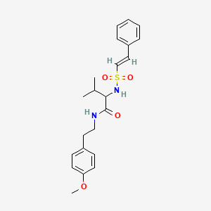 molecular formula C22H28N2O4S B2851406 N-[2-(4-Methoxyphenyl)ethyl]-3-methyl-2-[[(E)-2-phenylethenyl]sulfonylamino]butanamide CAS No. 1214874-12-0