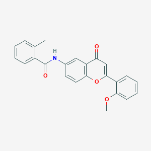 molecular formula C24H19NO4 B2851408 N-[2-(2-甲氧基苯基)-4-氧代-4H-色满-6-基]-2-甲基苯甲酰胺 CAS No. 923157-80-6