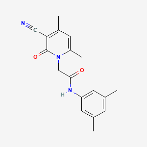 molecular formula C18H19N3O2 B2851410 2-(3-cyano-4,6-dimethyl-2-oxopyridin-1(2H)-yl)-N-(3,5-dimethylphenyl)acetamide CAS No. 941970-97-4