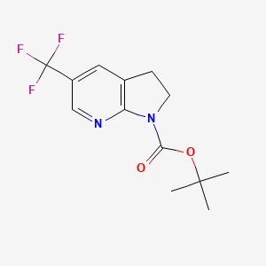 molecular formula C13H15F3N2O2 B2851411 Tert-butyl 5-(trifluoromethyl)-2,3-dihydropyrrolo[2,3-b]pyridine-1-carboxylate CAS No. 2379918-60-0