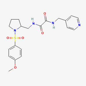 molecular formula C20H24N4O5S B2851421 N1-((1-((4-methoxyphenyl)sulfonyl)pyrrolidin-2-yl)methyl)-N2-(pyridin-4-ylmethyl)oxalamide CAS No. 896289-64-8