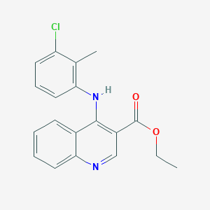 molecular formula C19H17ClN2O2 B285143 Ethyl 4-(3-chloro-2-methylanilino)-3-quinolinecarboxylate 