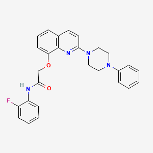 molecular formula C27H25FN4O2 B2851442 N-(2-fluorophenyl)-2-((2-(4-phenylpiperazin-1-yl)quinolin-8-yl)oxy)acetamide CAS No. 941989-83-9