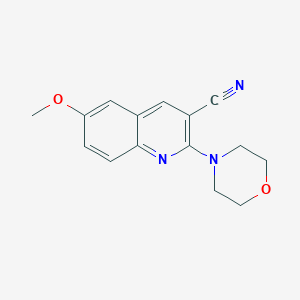 molecular formula C15H15N3O2 B2851458 6-Methoxy-2-morpholin-4-ylquinoline-3-carbonitrile CAS No. 482659-28-9