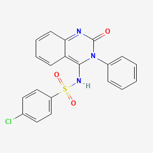 molecular formula C20H14ClN3O3S B2851460 4-chloro-N-(2-oxo-3-phenylquinazolin-4-yl)benzenesulfonamide CAS No. 478044-04-1