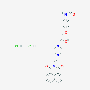 molecular formula C29H34Cl2N4O5 B2851464 N-(4-(3-(4-(2-(1,3-dioxo-1H-benzo[de]isoquinolin-2(3H)-yl)ethyl)piperazin-1-yl)-2-hydroxypropoxy)phenyl)acetamide dihydrochloride CAS No. 1215628-29-7
