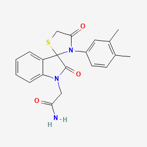 molecular formula C20H19N3O3S B2851469 2-[3'-(3,4-Dimethylphenyl)-2,4'-dioxo-1,2-dihydrospiro[indole-3,2'-[1,3]thiazolidine]-1-yl]acetamide CAS No. 894557-57-4