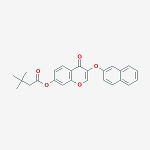 3-(2-naphthyloxy)-4-oxo-4H-chromen-7-yl 3,3-dimethylbutanoate