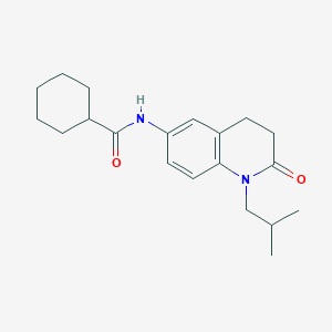 molecular formula C20H28N2O2 B2851472 N-(1-isobutyl-2-oxo-1,2,3,4-tetrahydro-6-quinolinyl)-1-cyclohexanecarboxamide CAS No. 941905-71-1