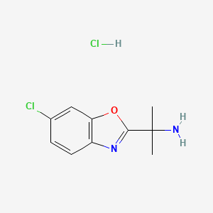 molecular formula C10H12Cl2N2O B2851489 2-(6-Chloro-1,3-benzoxazol-2-yl)propan-2-amine;hydrochloride CAS No. 2248271-08-9