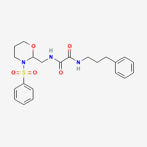 N1-(3-phenylpropyl)-N2-((3-(phenylsulfonyl)-1,3-oxazinan-2-yl)methyl)oxalamide