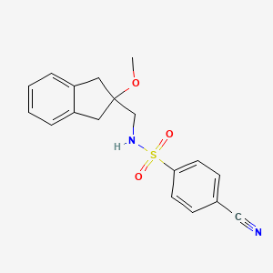 4-cyano-N-((2-methoxy-2,3-dihydro-1H-inden-2-yl)methyl)benzenesulfonamide