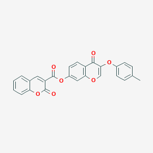 molecular formula C26H16O7 B285150 3-(4-methylphenoxy)-4-oxo-4H-chromen-7-yl 2-oxo-2H-chromene-3-carboxylate 