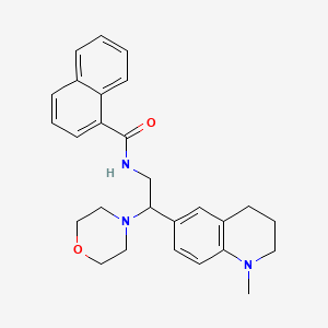 molecular formula C27H31N3O2 B2851502 N-(2-(1-methyl-1,2,3,4-tetrahydroquinolin-6-yl)-2-morpholinoethyl)-1-naphthamide CAS No. 922113-69-7