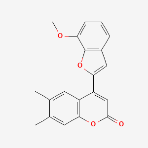 molecular formula C20H16O4 B2851504 4-(7-methoxy-1-benzofuran-2-yl)-6,7-dimethyl-2H-chromen-2-one CAS No. 637753-41-4