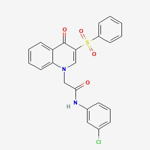 2-[3-(benzenesulfonyl)-4-oxoquinolin-1-yl]-N-(3-chlorophenyl)acetamide
