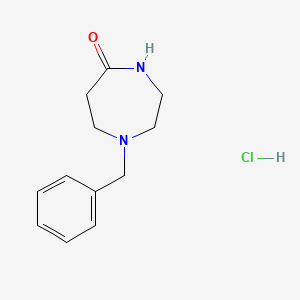 molecular formula C12H17ClN2O B2851511 1-Benzyl-1,4-diazepan-5-one hydrochloride CAS No. 854828-86-7