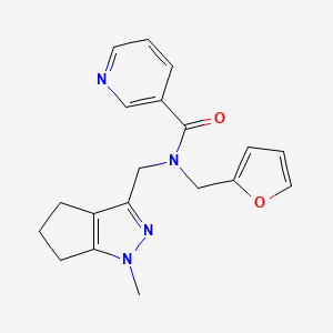 N-(furan-2-ylmethyl)-N-((1-methyl-1,4,5,6-tetrahydrocyclopenta[c]pyrazol-3-yl)methyl)nicotinamide
