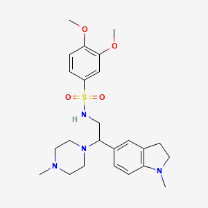 3,4-dimethoxy-N-(2-(1-methylindolin-5-yl)-2-(4-methylpiperazin-1-yl)ethyl)benzenesulfonamide