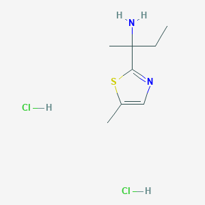 molecular formula C8H16Cl2N2S B2851545 2-(5-甲基-1,3-噻唑-2-基)丁烷-2-胺；二盐酸盐 CAS No. 2460748-85-8