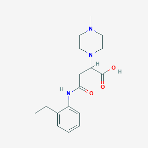 molecular formula C17H25N3O3 B2851554 4-((2-Ethylphenyl)amino)-2-(4-methylpiperazin-1-yl)-4-oxobutanoic acid CAS No. 899745-11-0