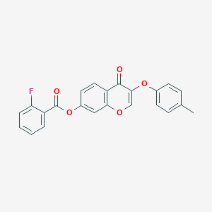 molecular formula C23H15FO5 B285156 3-(4-methylphenoxy)-4-oxo-4H-chromen-7-yl 2-fluorobenzoate 