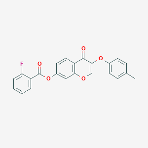 3-(4-methylphenoxy)-4-oxo-4H-chromen-7-yl 2-fluorobenzoate