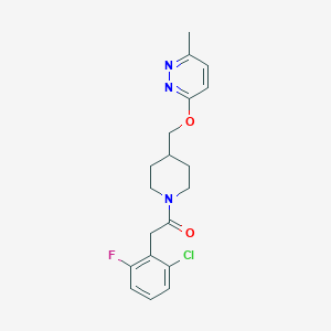 molecular formula C19H21ClFN3O2 B2851574 2-(2-Chloro-6-fluorophenyl)-1-[4-[(6-methylpyridazin-3-yl)oxymethyl]piperidin-1-yl]ethanone CAS No. 2380041-17-6