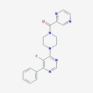 molecular formula C19H17FN6O B2851613 [4-(5-Fluoro-6-phenylpyrimidin-4-yl)piperazin-1-yl]-pyrazin-2-ylmethanone CAS No. 2380079-74-1