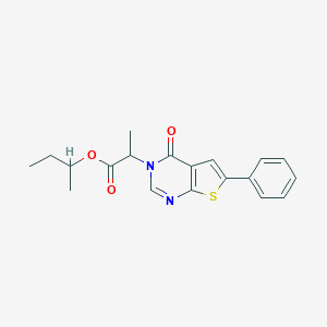 molecular formula C19H20N2O3S B285162 Butan-2-yl 2-(4-oxo-6-phenylthieno[2,3-d]pyrimidin-3-yl)propanoate 