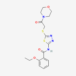 molecular formula C17H20N4O4S2 B2851624 2-ethoxy-N-[5-(2-morpholin-4-yl-2-oxoethyl)sulfanyl-1,3,4-thiadiazol-2-yl]benzamide CAS No. 476466-18-9