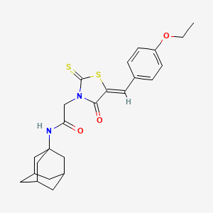 molecular formula C24H28N2O3S2 B2851636 N-(1-金刚烷基)-2-[(5Z)-5-[(4-乙氧苯基)亚甲基]-4-氧代-2-硫代-1,3-噻唑烷-3-基]乙酰胺 CAS No. 394239-42-0