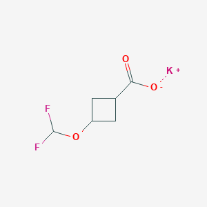 molecular formula C6H7F2KO3 B2851638 Potassium;3-(difluoromethoxy)cyclobutane-1-carboxylate CAS No. 2580209-57-8