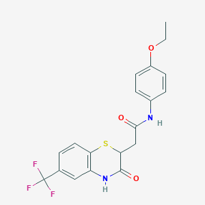 molecular formula C19H17F3N2O3S B2851644 N-(4-乙氧基苯基)-2-[3-氧代-6-(三氟甲基)-3,4-二氢-2H-1,4-苯并噻嗪-2-基]乙酰胺 CAS No. 305372-95-6