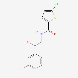 molecular formula C14H13ClFNO2S B2851648 5-Chloro-N-[2-(3-fluorophenyl)-2-methoxyethyl]thiophene-2-carboxamide CAS No. 1797876-40-4