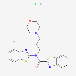 molecular formula C22H22Cl2N4O2S2 B2851654 N-(4-chlorobenzo[d]thiazol-2-yl)-N-(3-morpholinopropyl)benzo[d]thiazole-2-carboxamide hydrochloride CAS No. 1216971-96-8