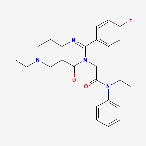 molecular formula C25H27FN4O2 B2851664 N-ethyl-2-(6-ethyl-2-(4-fluorophenyl)-4-oxo-5,6,7,8-tetrahydropyrido[4,3-d]pyrimidin-3(4H)-yl)-N-phenylacetamide CAS No. 1286733-28-5