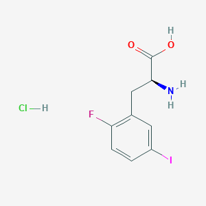 molecular formula C9H10ClFINO2 B2851668 (S)-2-Amino-3-(2-fluoro-5-iodophenyl)propanoic acid hydrochloride CAS No. 2375248-13-6