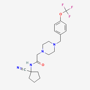 molecular formula C20H25F3N4O2 B2851669 N-(1-cyanocyclopentyl)-2-(4-{[4-(trifluoromethoxy)phenyl]methyl}piperazin-1-yl)acetamide CAS No. 1090877-66-9