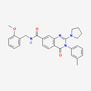N-(2-methoxybenzyl)-3-(3-methylphenyl)-4-oxo-2-pyrrolidin-1-yl-3,4-dihydroquinazoline-7-carboxamide