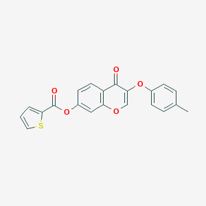 molecular formula C21H14O5S B285169 3-(4-methylphenoxy)-4-oxo-4H-chromen-7-yl 2-thiophenecarboxylate 