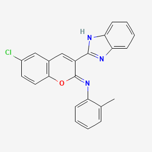 N-[(2Z)-3-(1H-benzimidazol-2-yl)-6-chloro-2H-chromen-2-ylidene]-2-methylaniline