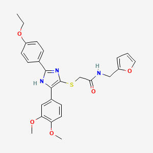B2851696 2-((5-(3,4-dimethoxyphenyl)-2-(4-ethoxyphenyl)-1H-imidazol-4-yl)thio)-N-(furan-2-ylmethyl)acetamide CAS No. 901257-54-3